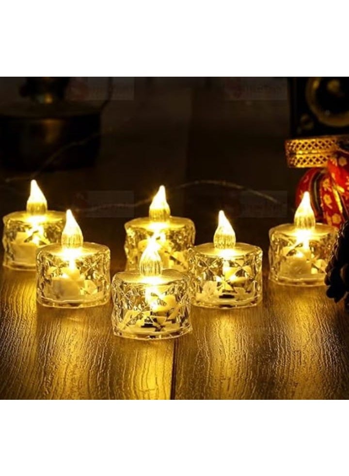 طقم 6 شموع ديكورية بدون لهب وبدون دخان لرمضان—آمنة وأنيقة لإضفاء أجواء رمضانية دافئة - Image 1